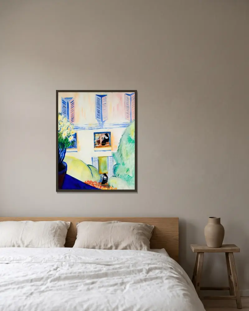 The Convent von Sigrid Hjertén gerahmt an einer Wand