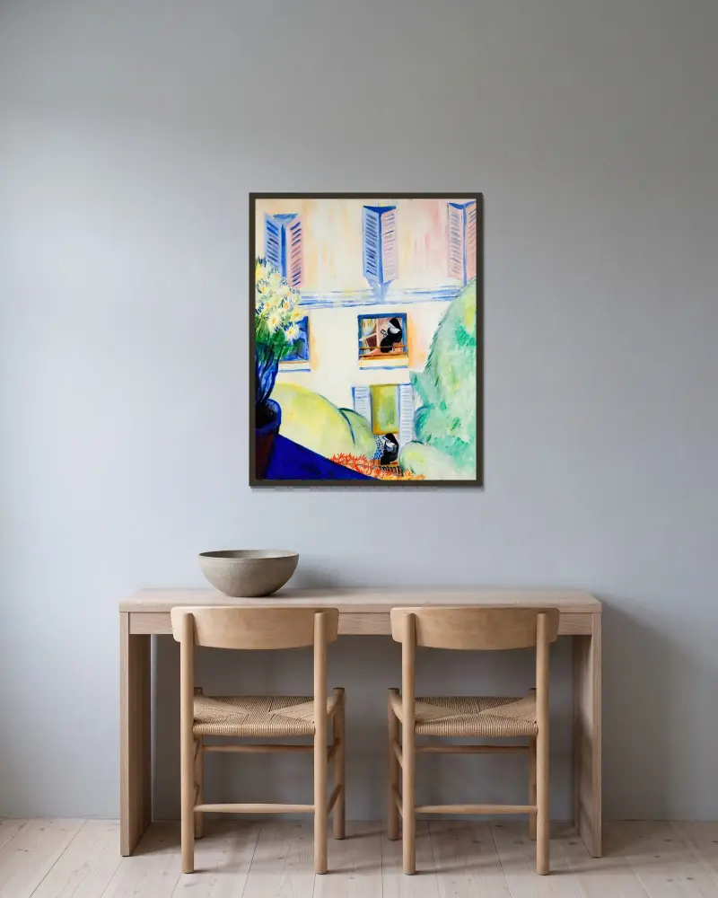 The Convent von Sigrid Hjertén gerahmt an einer Wand