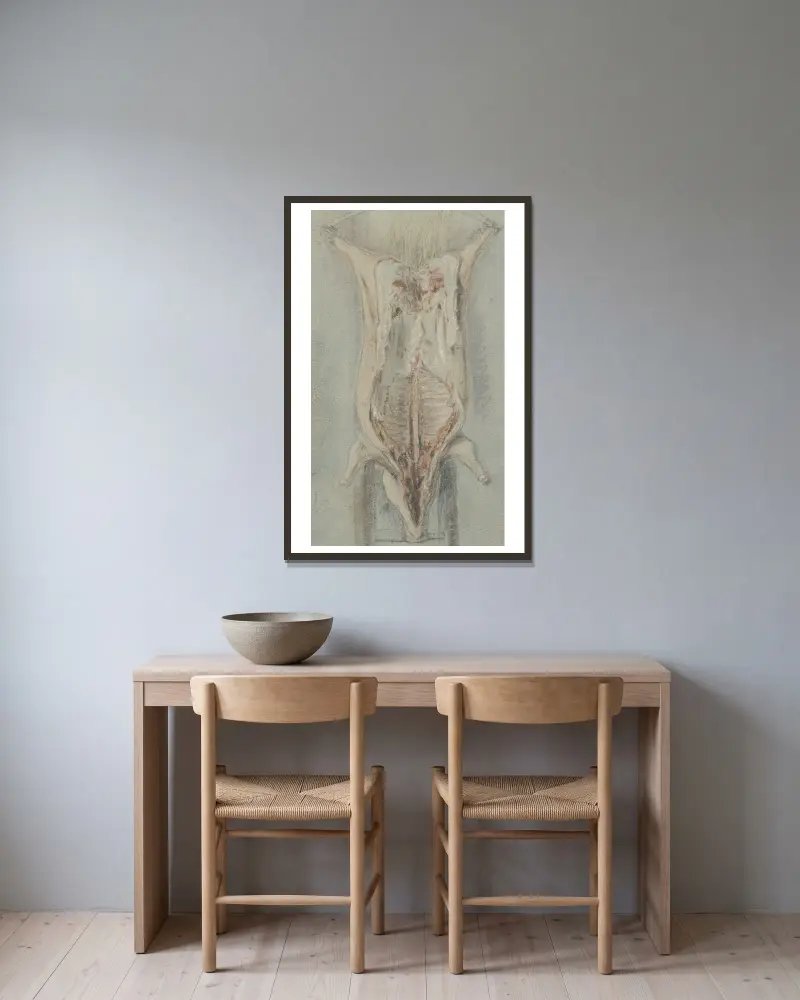 Ścięte zwierzę na skórze, Jean Siméon Chardin w ramie na ścianie