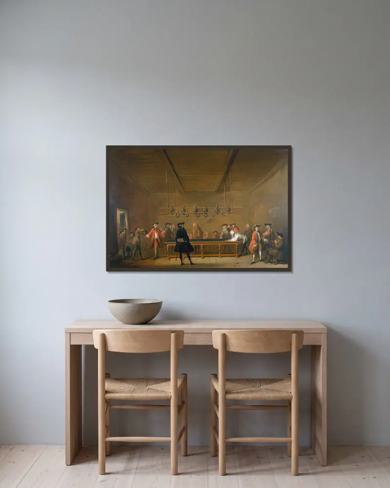 Kulečníková hra, Jean Siméon Chardin v rámu na stěně