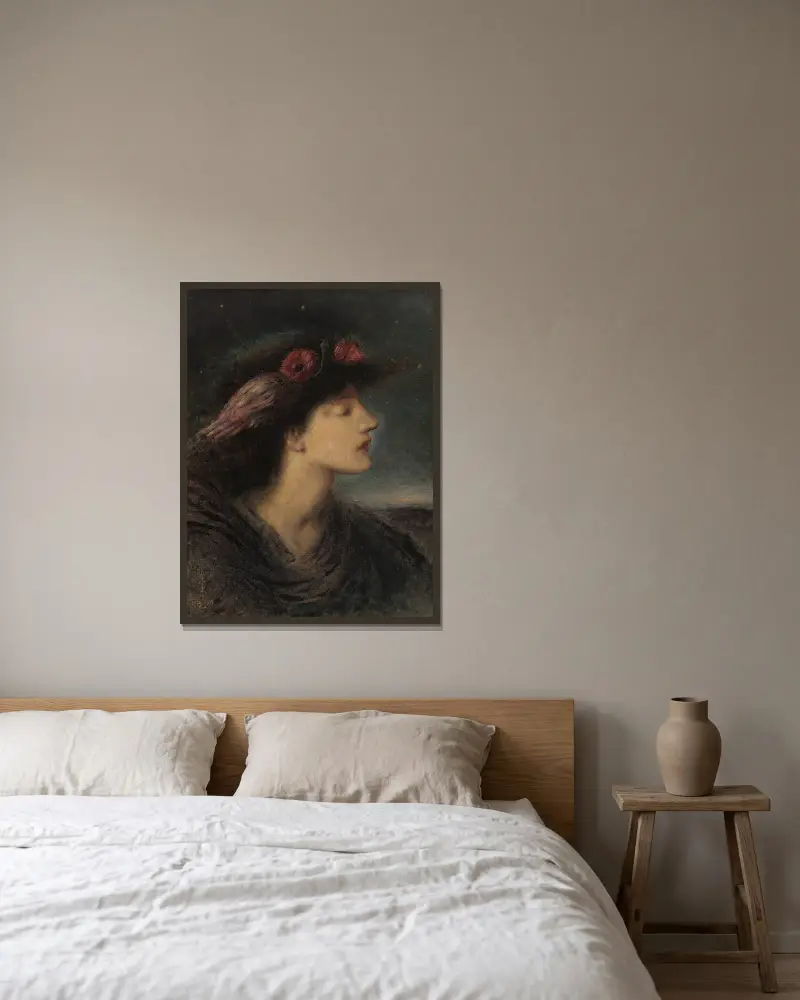 Nacht, 1890 von Simeon Solomon gerahmt an einer Wand