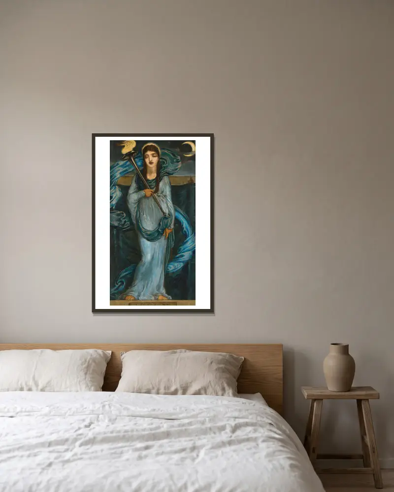 Night – nr 1 av Simeon Solomon inramad på en vägg