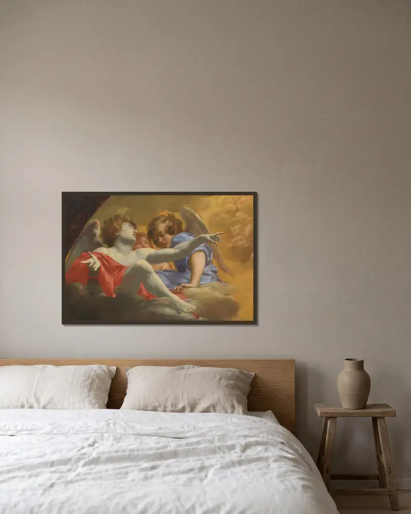 Model for Altarpiece in St. Peter’s, 1625 – nr 2 av Simon Vouet inramad på en vägg