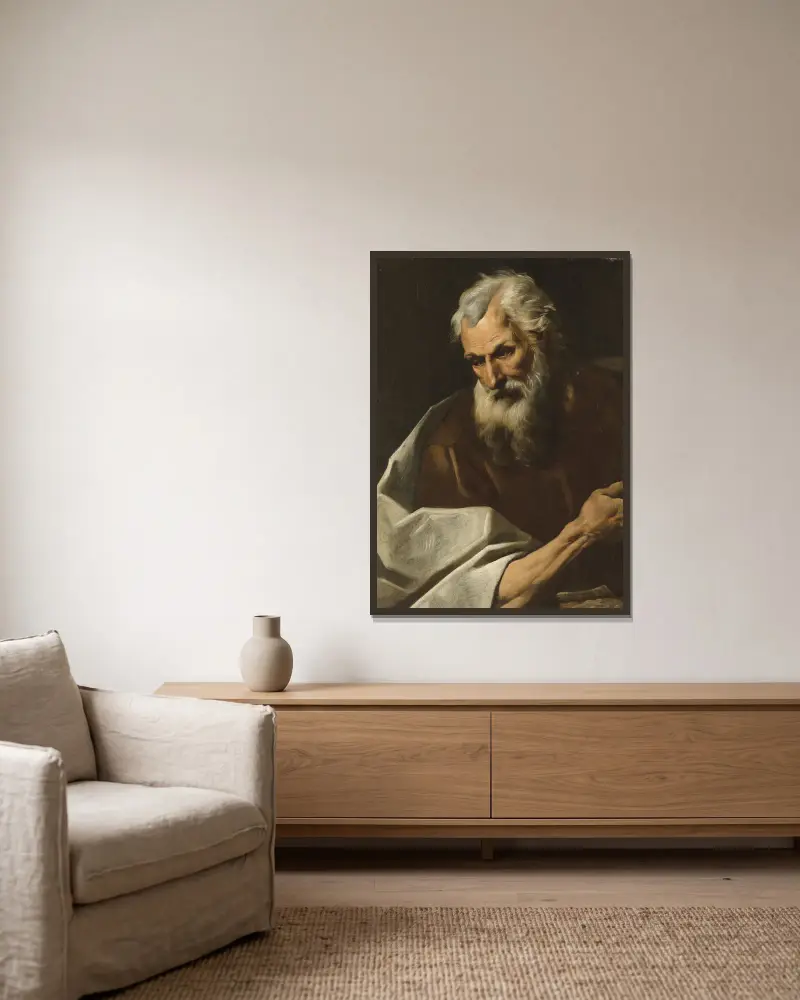 Postava světce, Simone Cantarini v rámu na stěně