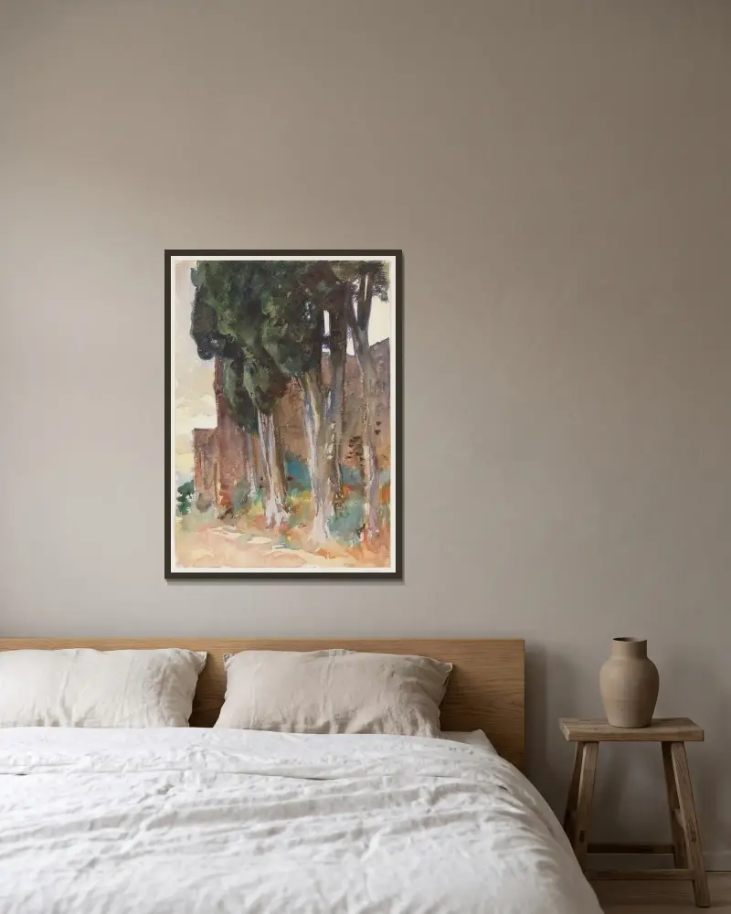 Alhambra, Granada, John Singer Sargent v rámu na stěně
