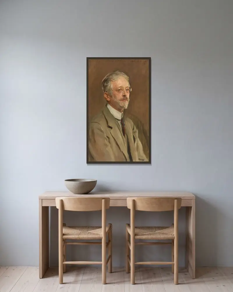 Charles Herbert Woodbury av John Singer Sargent inramad på en vägg