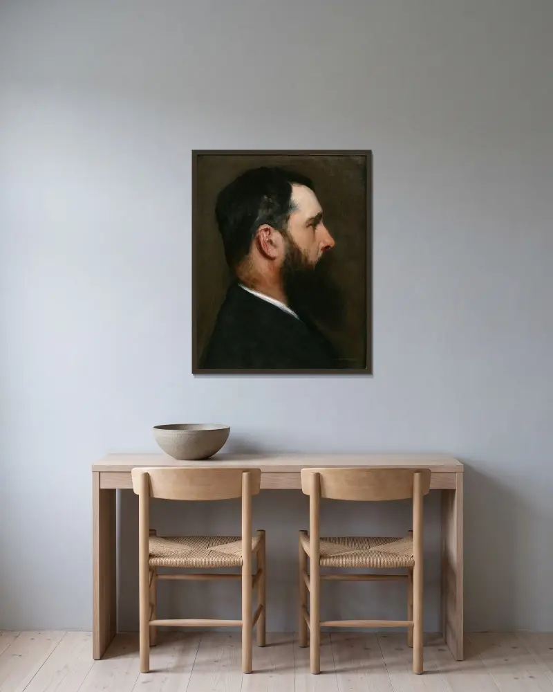 Claude Monet av John Singer Sargent inramad på en vägg