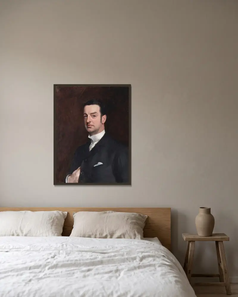 Cornelius Vanderbilt II av John Singer Sargent inramad på en vägg