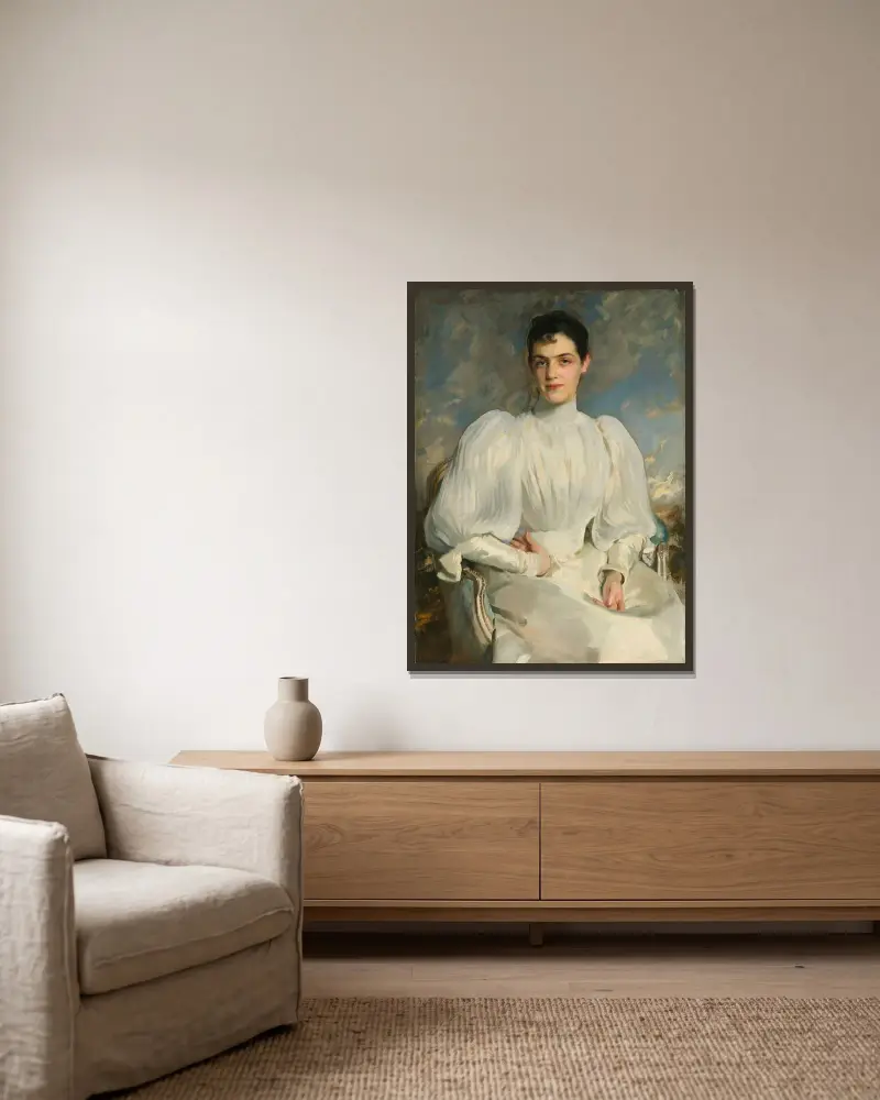 Elsie Wagg av John Singer Sargent inramad på en vägg