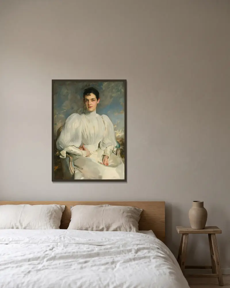 Elsie Wagg av John Singer Sargent inramad på en vägg