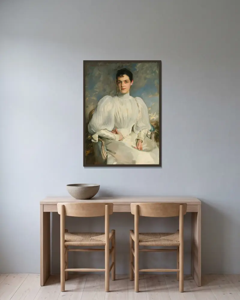 Elsie Wagg av John Singer Sargent inramad på en vägg
