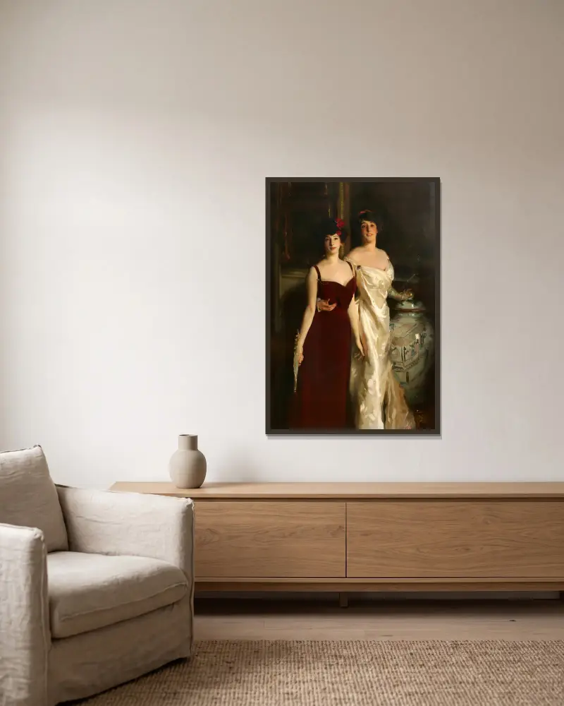 Ena och Betty, döttrar till Asher och fru Wertheimer av John Singer Sargent inramad på en vägg