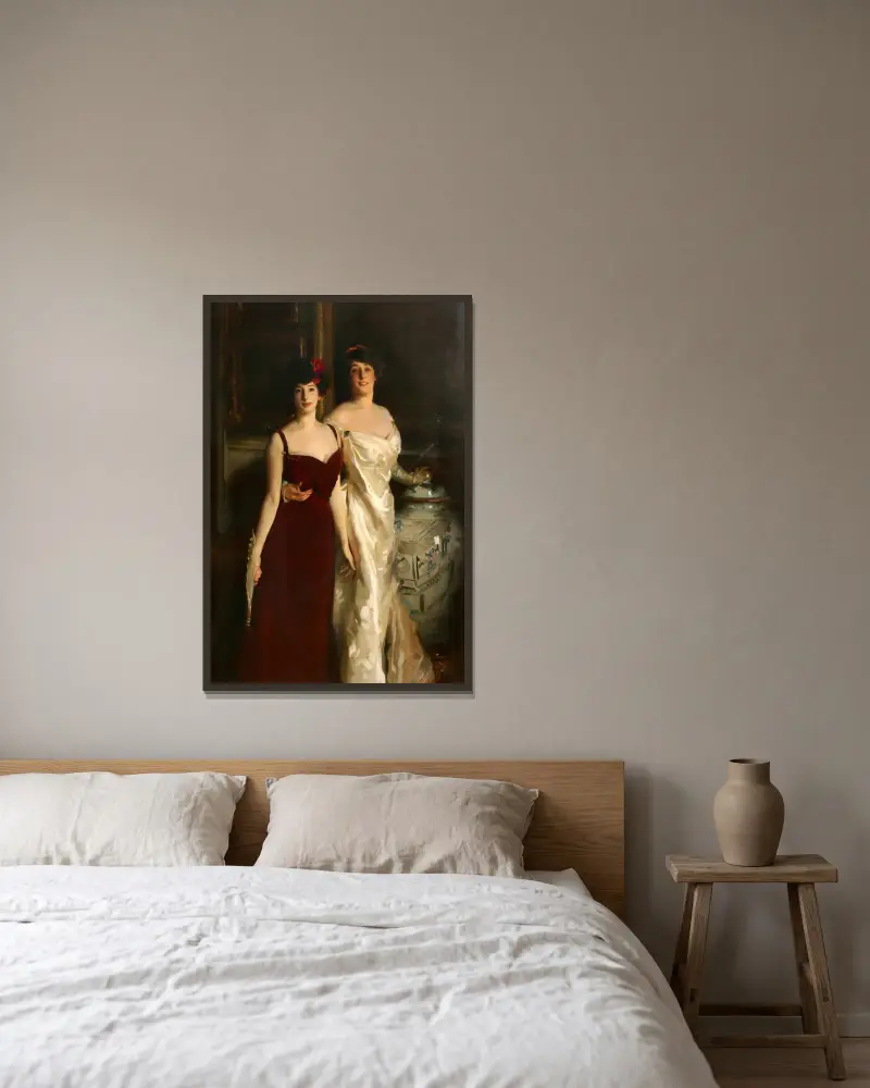 Ena och Betty, döttrar till Asher och fru Wertheimer av John Singer Sargent inramad på en vägg
