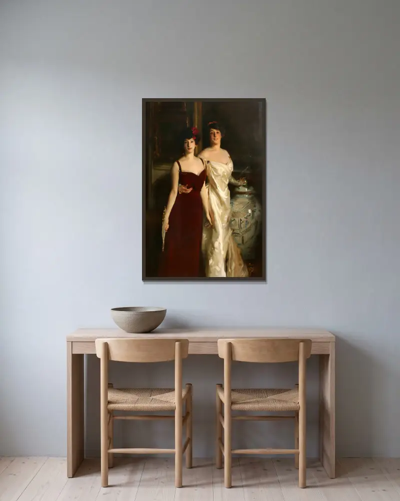 Ena och Betty, döttrar till Asher och fru Wertheimer av John Singer Sargent inramad på en vägg