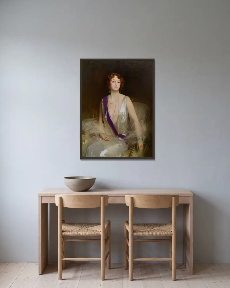 Grace Elvina, Marchioness Curzon of Kedleston von John Singer Sargent gerahmt an einer Wand