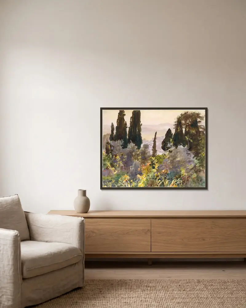Granada av John Singer Sargent inramad på en vägg
