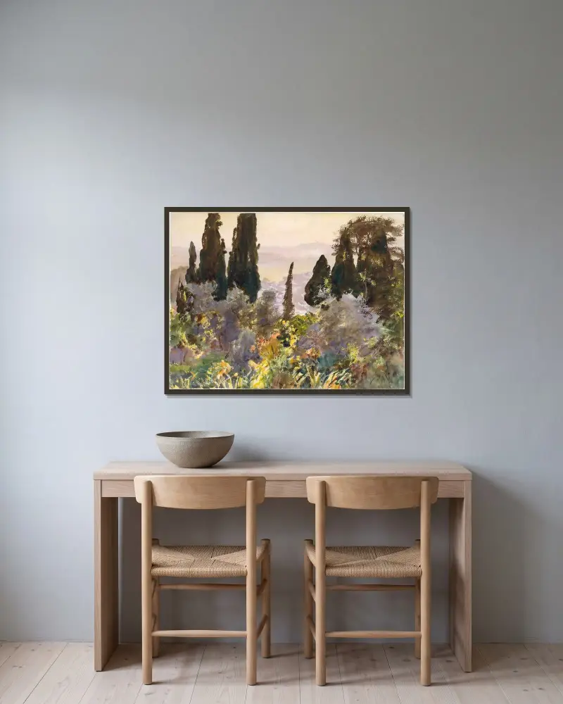 Granada av John Singer Sargent inramad på en vägg