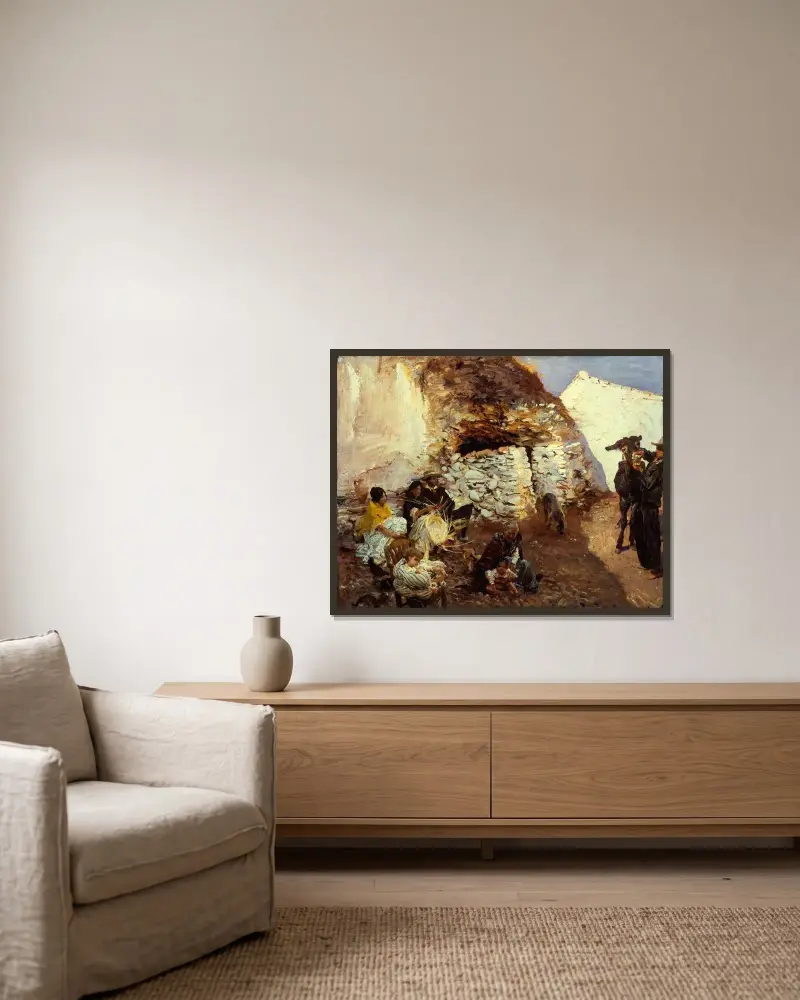 Zigeunerlager von John Singer Sargent gerahmt an einer Wand