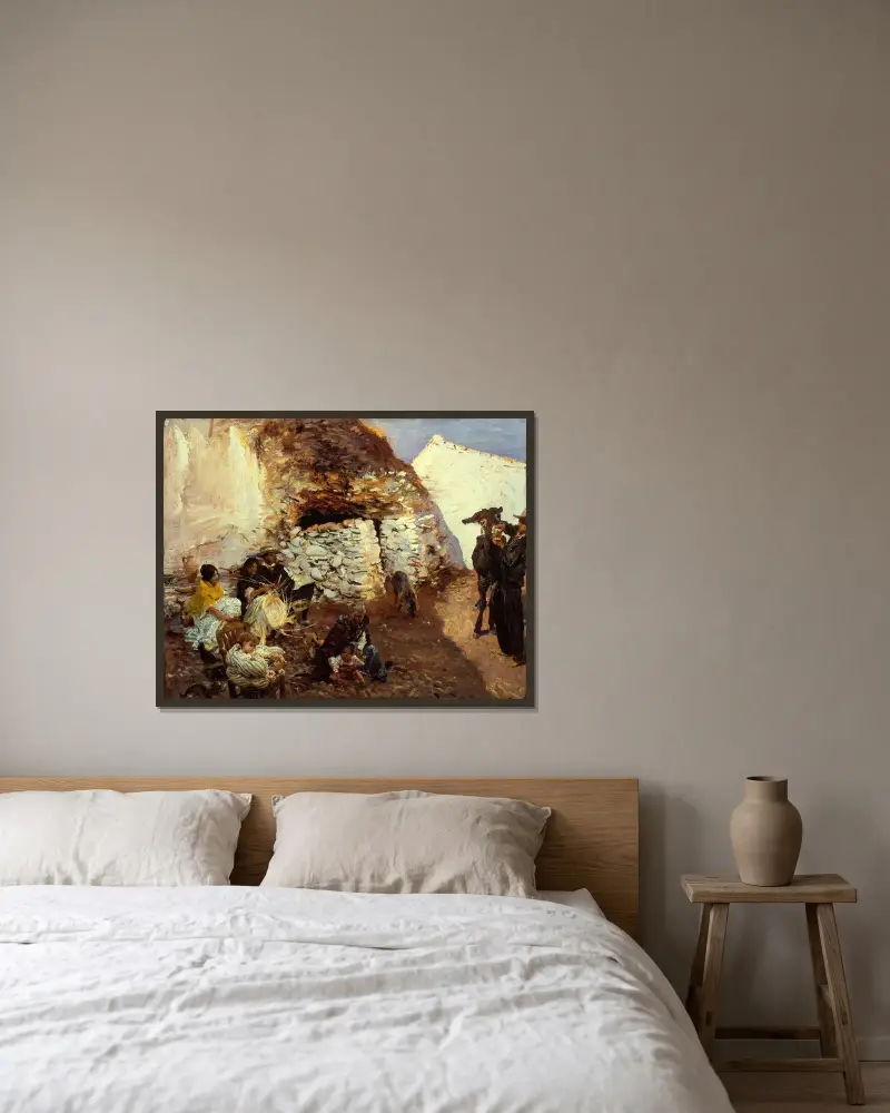 Zigeunerlager von John Singer Sargent gerahmt an einer Wand