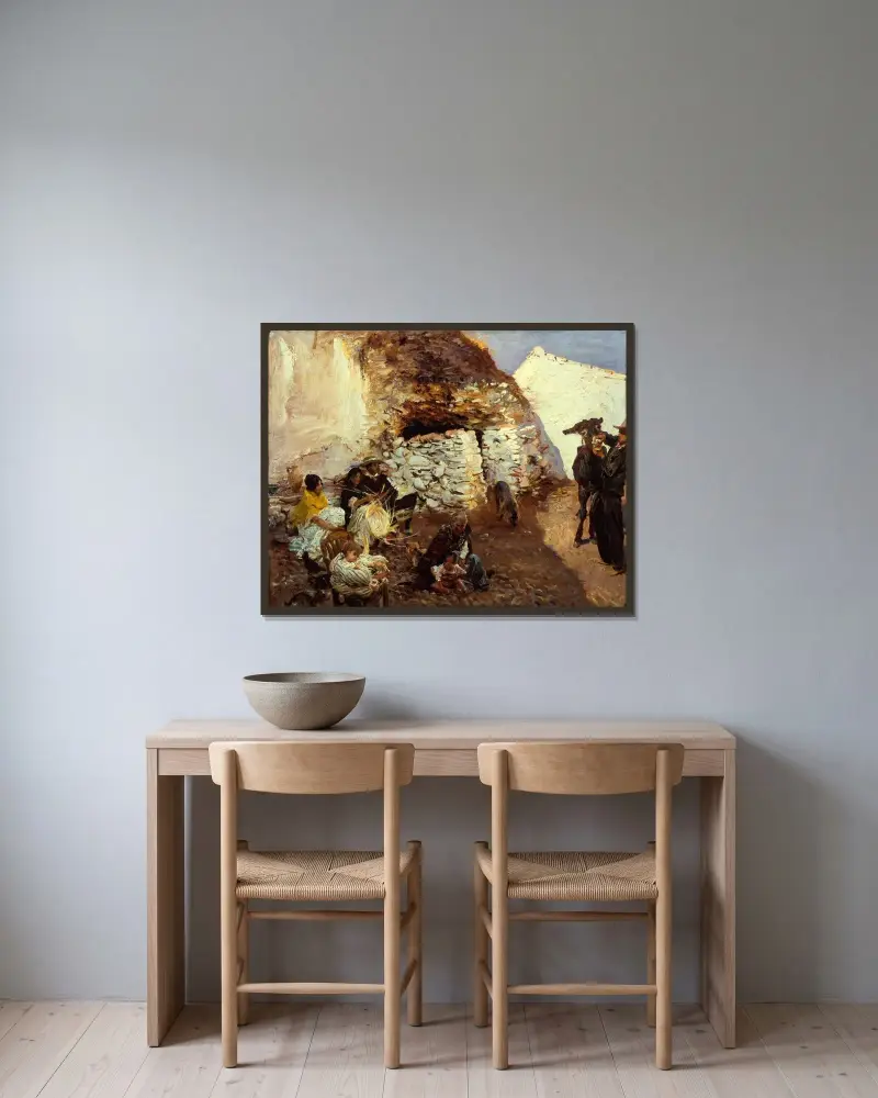Zigeunerlager von John Singer Sargent gerahmt an einer Wand