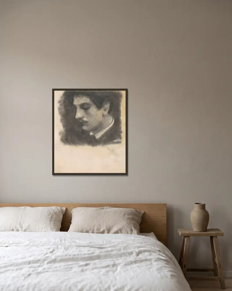 Studie eines Männerkopfes von John Singer Sargent gerahmt an einer Wand