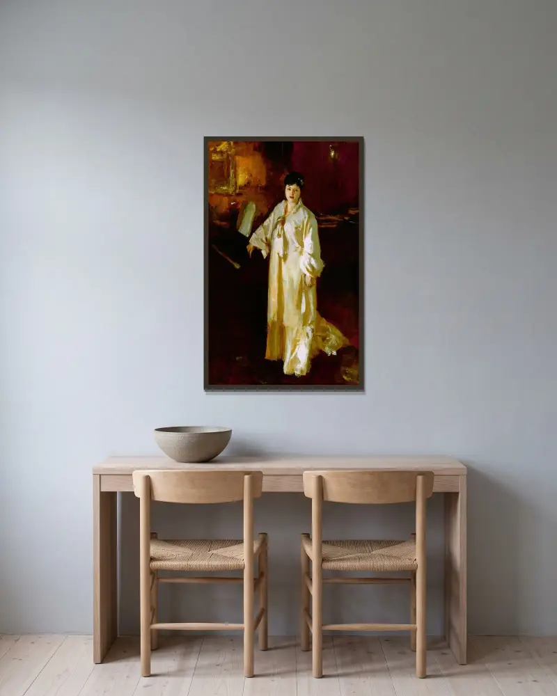 Judith Gautier av John Singer Sargent inramad på en vägg