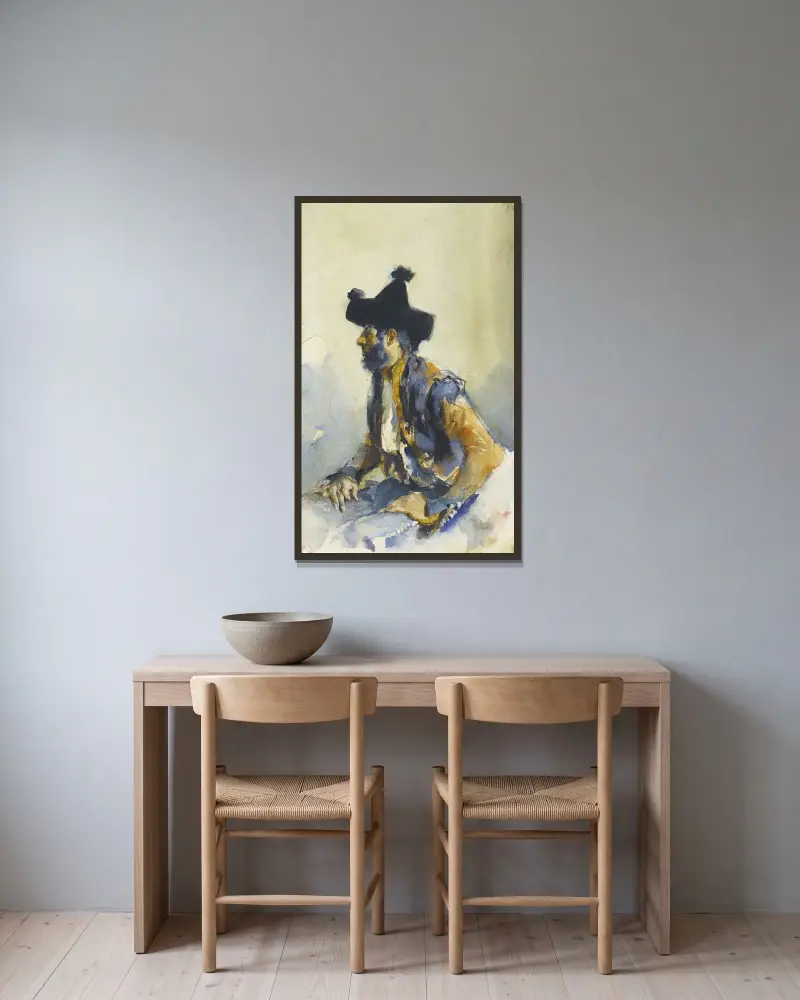 Zigenarkungen av John Singer Sargent inramad på en vägg