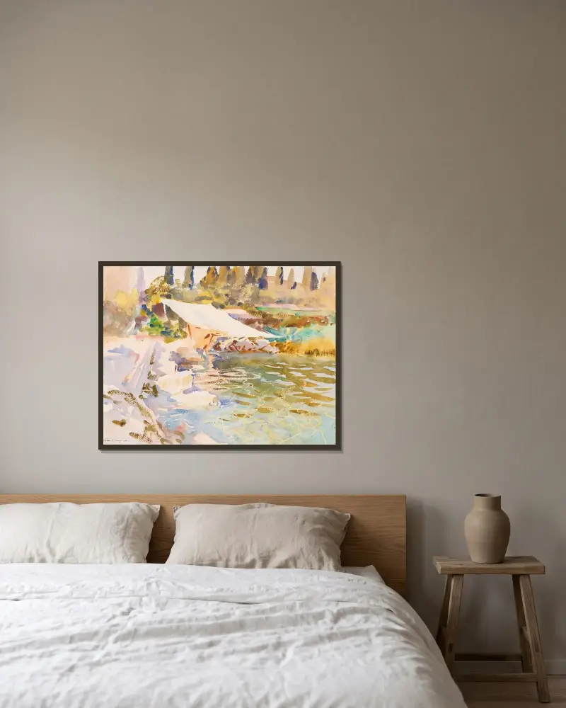 Gardasee von John Singer Sargent gerahmt an einer Wand