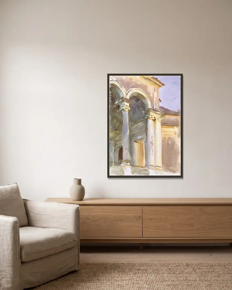 Loggia, Villa Giulia, Rom von John Singer Sargent gerahmt an einer Wand