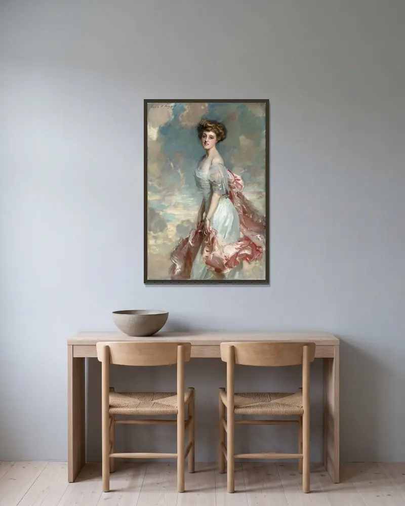 Miss Mathilde Townsend av John Singer Sargent inramad på en vägg