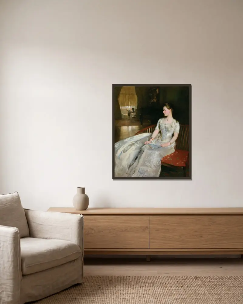 Mrs. Cecil Wade av John Singer Sargent inramad på en vägg