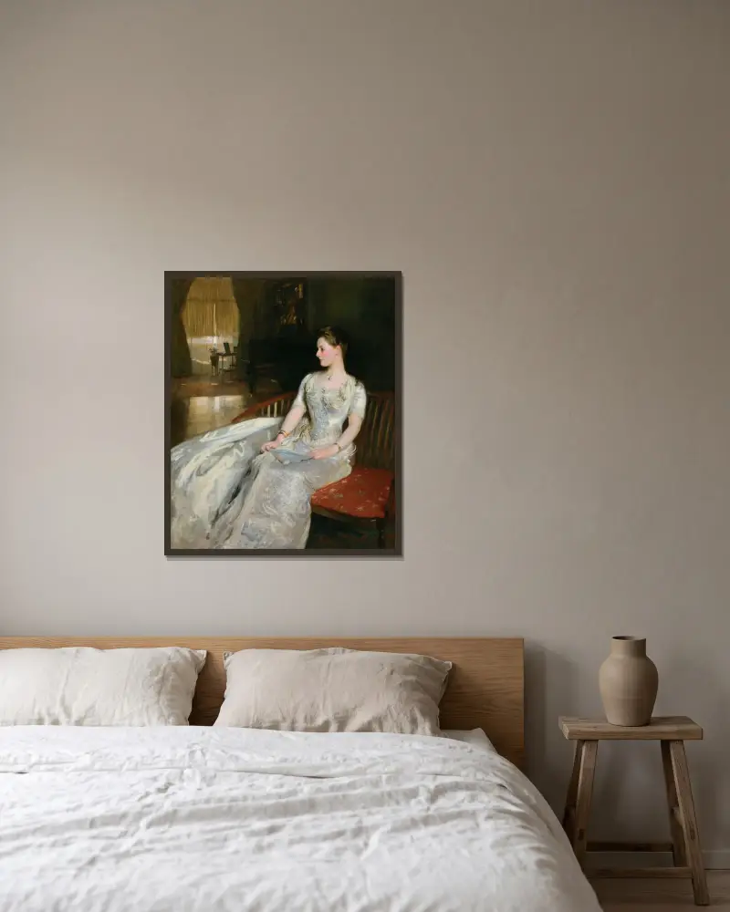 Mrs. Cecil Wade av John Singer Sargent inramad på en vägg