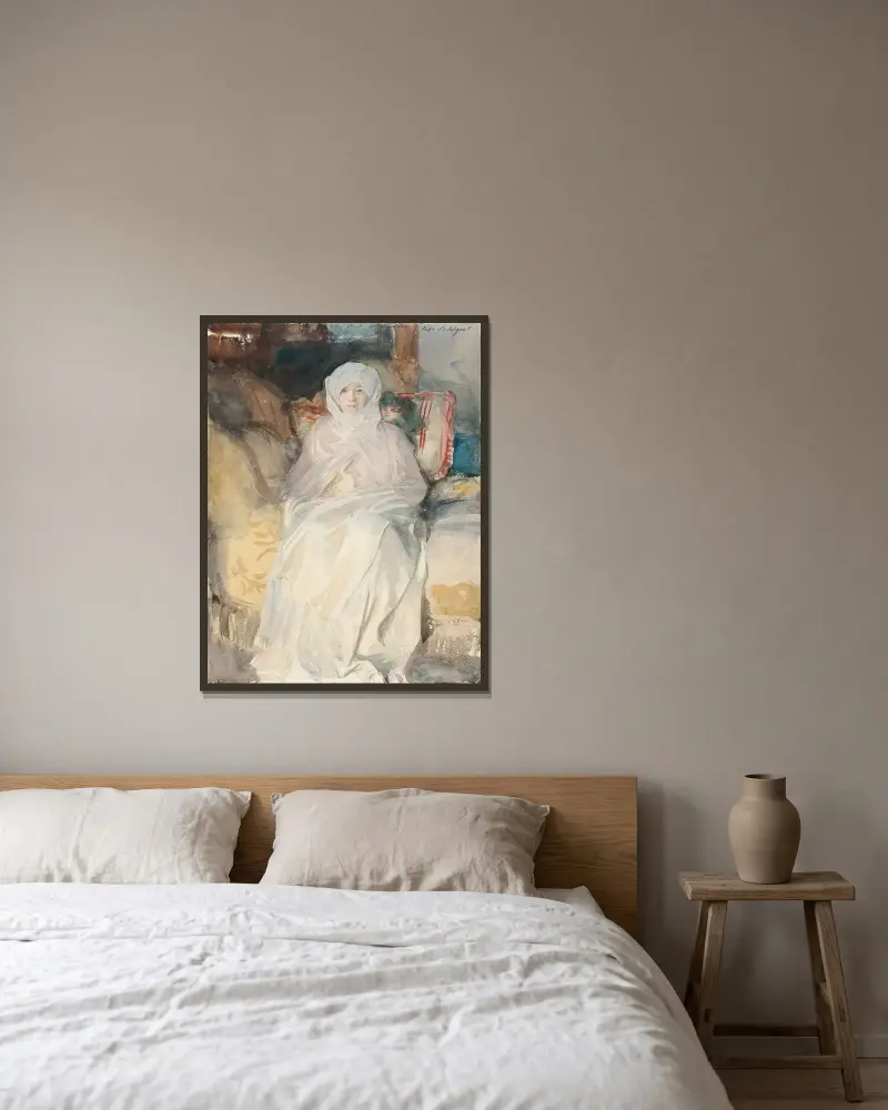 Paní Gardnerová v bílém, John Singer Sargent v rámu na stěně