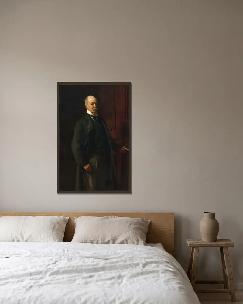 Peter A. B. Widener av John Singer Sargent inramad på en vägg