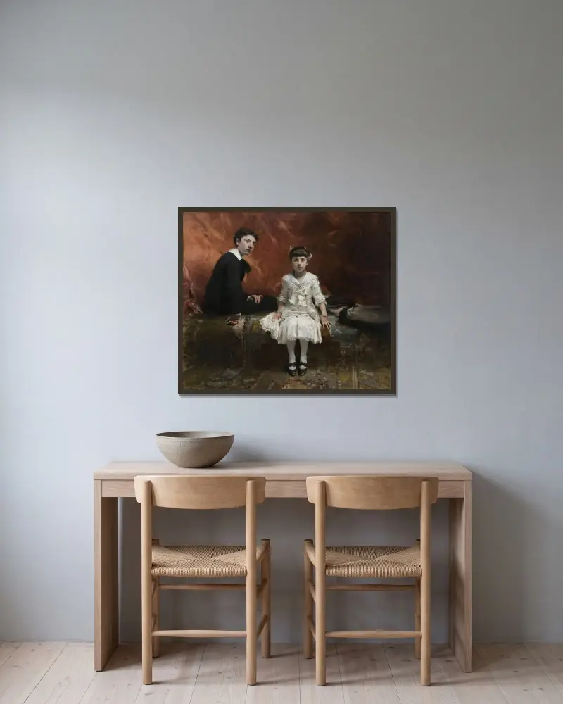 Porträtt av Édouard och Marie-Louise Pailleron av John Singer Sargent inramad på en vägg