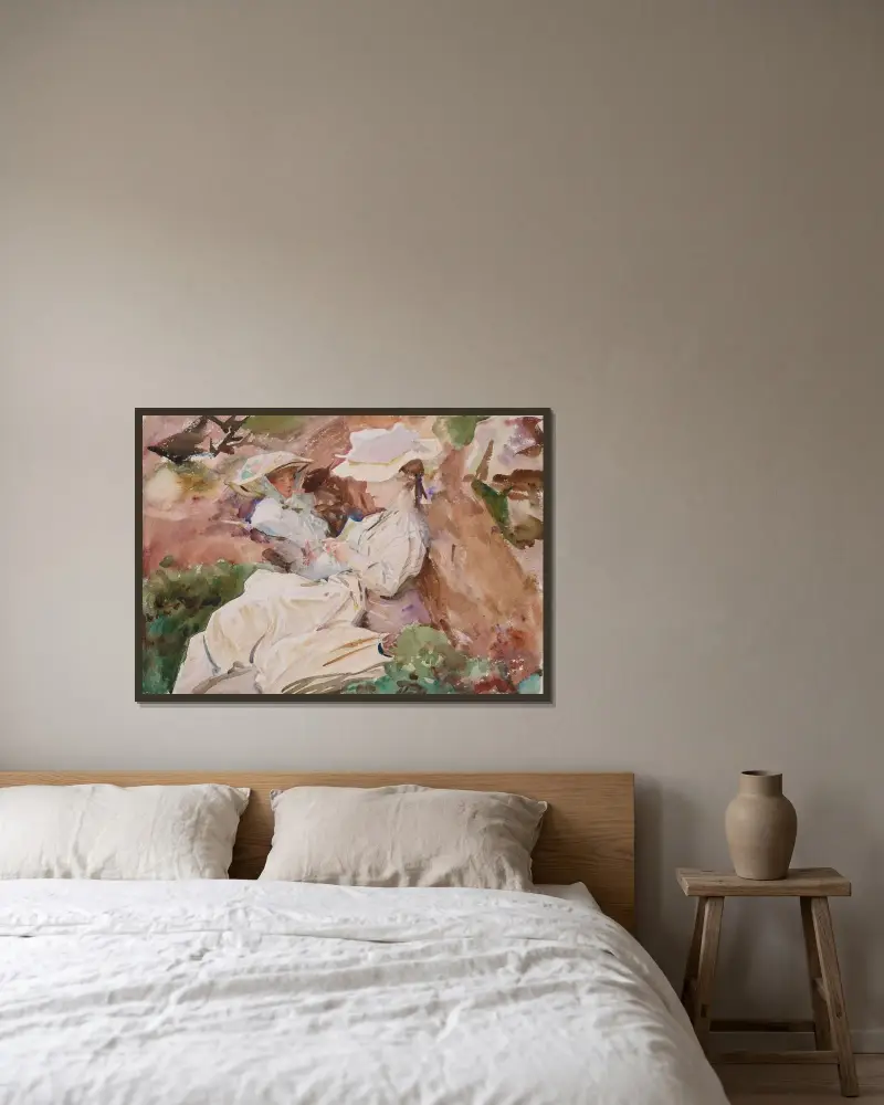 Simplon – Mrs Barnard och hennes dotter Dorothy av John Singer Sargent inramad på en vägg
