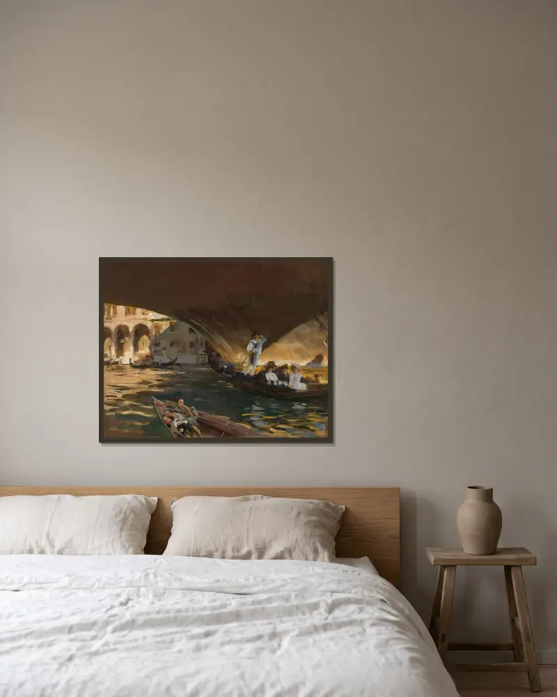 Die Rialtobrücke von John Singer Sargent gerahmt an einer Wand