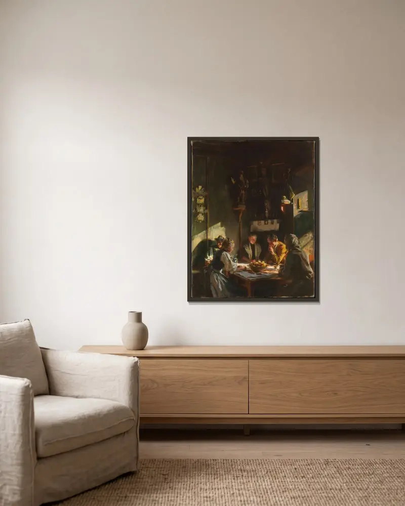 Tiroler Interieur von John Singer Sargent gerahmt an einer Wand