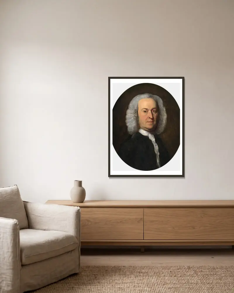 Andrew Oliver av John Singleton Copley inramad på en vägg