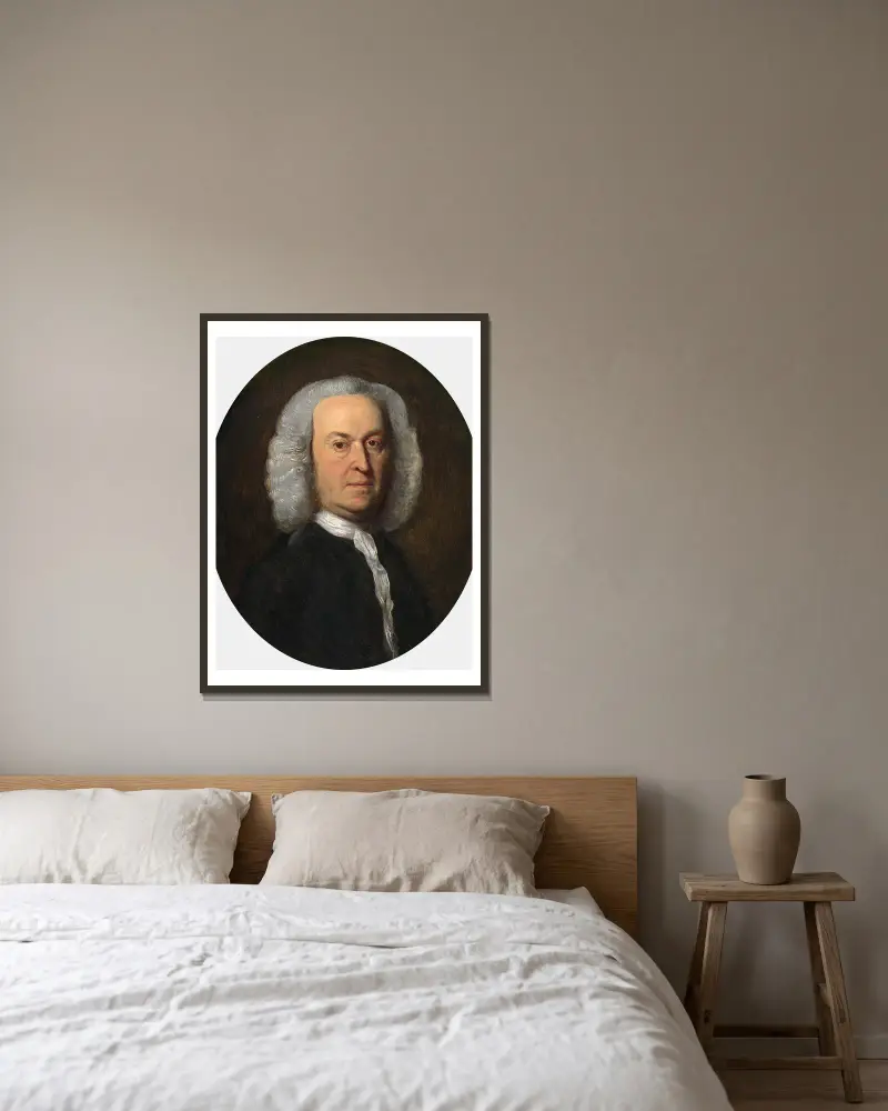 Andrew Oliver av John Singleton Copley inramad på en vägg
