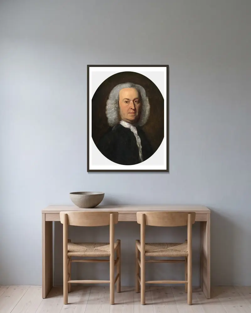 Andrew Oliver av John Singleton Copley inramad på en vägg