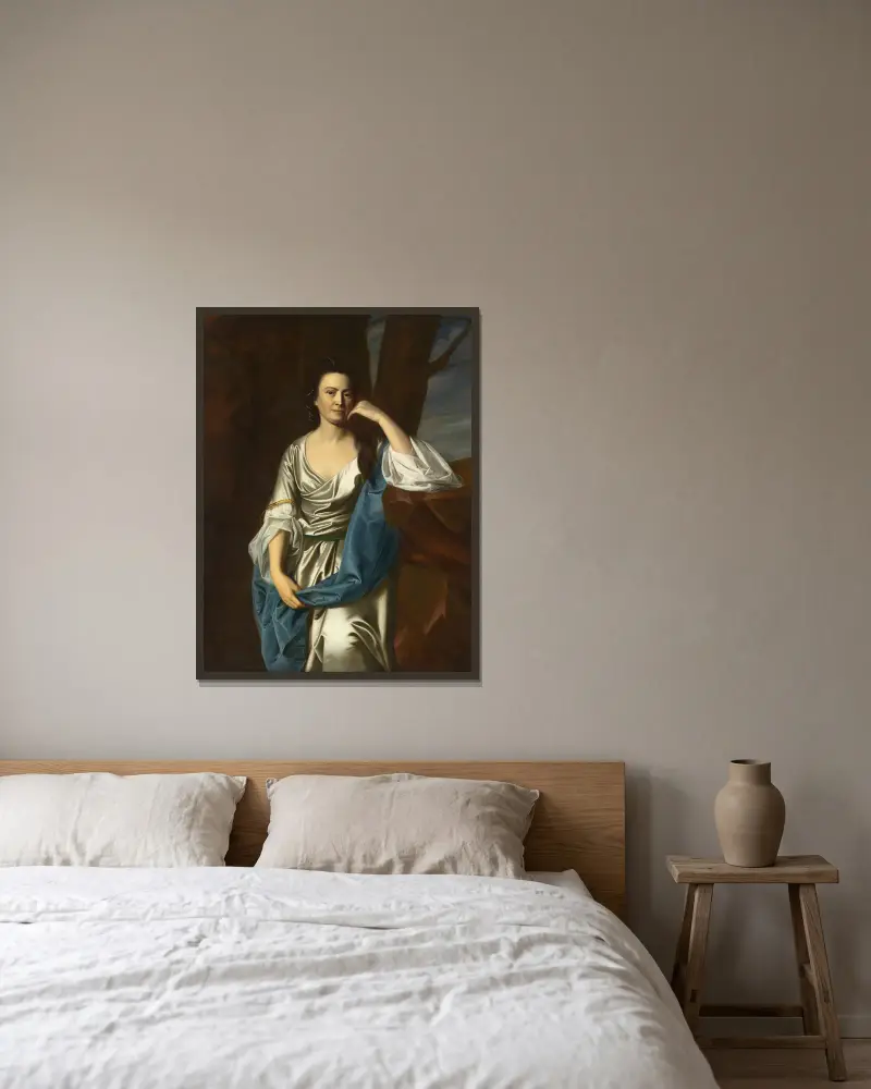 Catherine Greene av John Singleton Copley inramad på en vägg