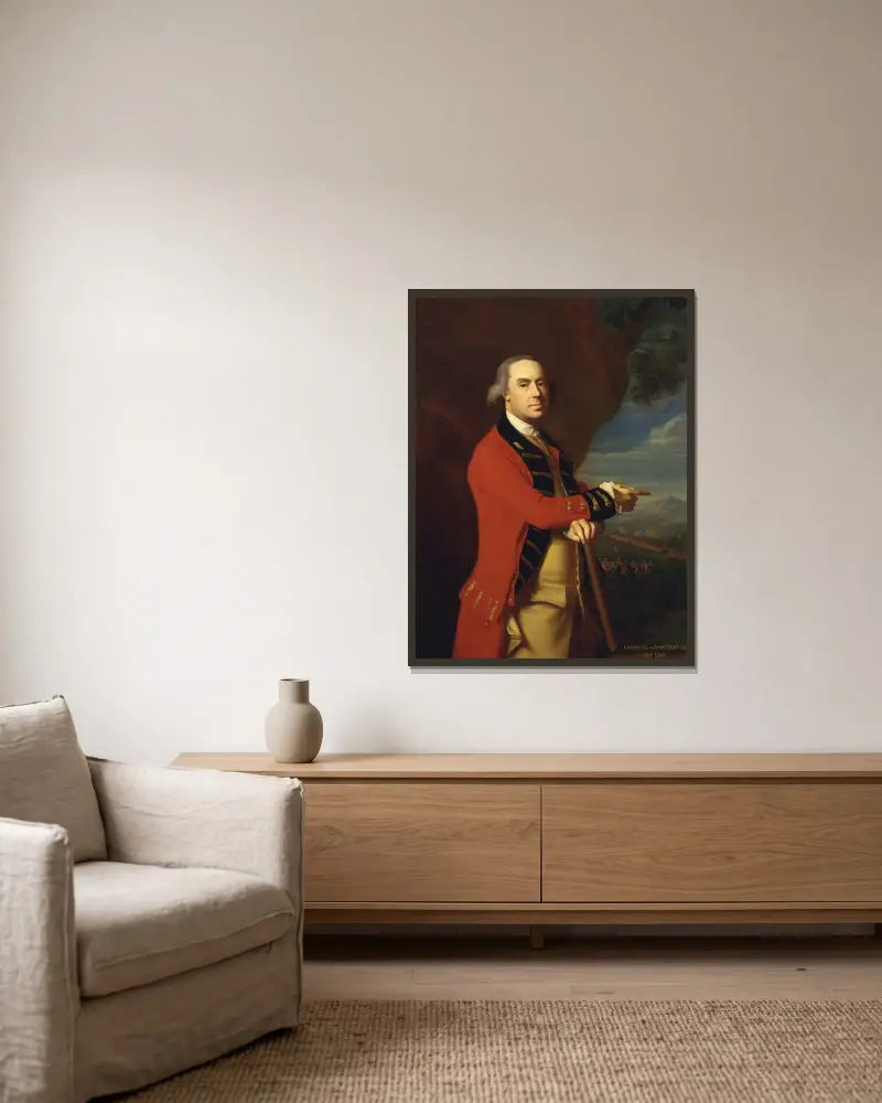 General Thomas Gage av John Singleton Copley inramad på en vägg