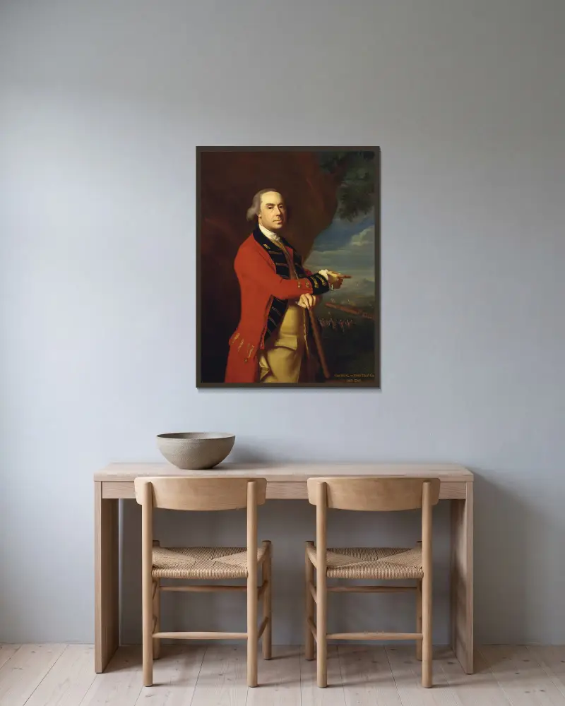 General Thomas Gage av John Singleton Copley inramad på en vägg