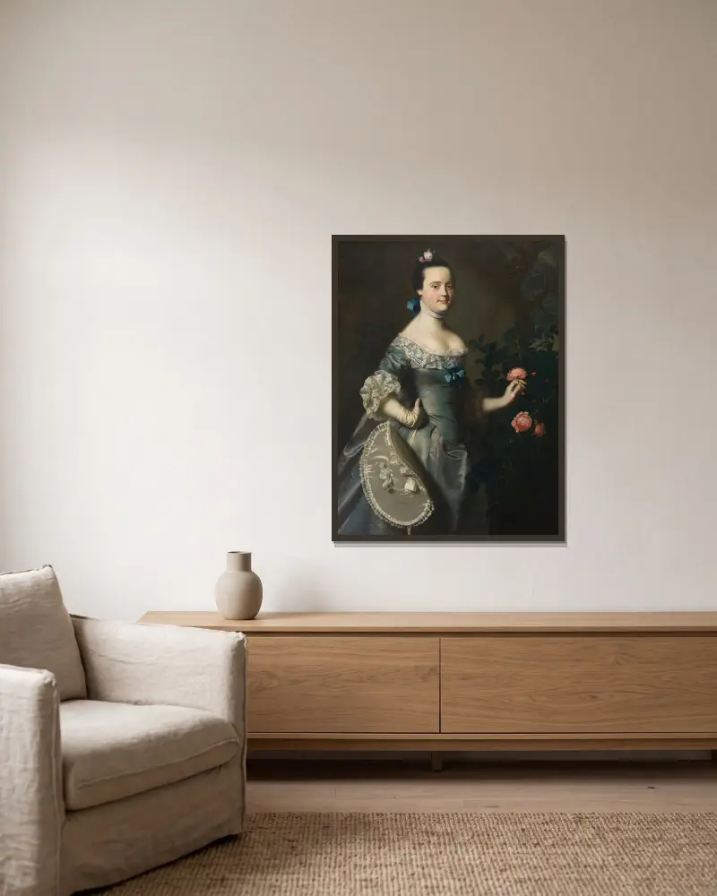 Hannah Loring av John Singleton Copley inramad på en vägg