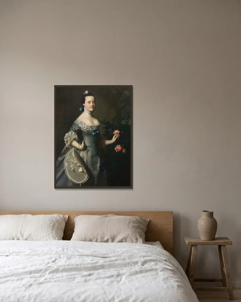 Hannah Loring av John Singleton Copley inramad på en vägg