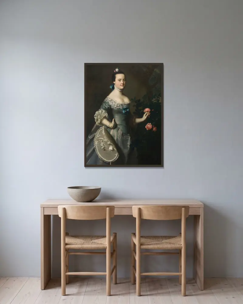Hannah Loring av John Singleton Copley inramad på en vägg