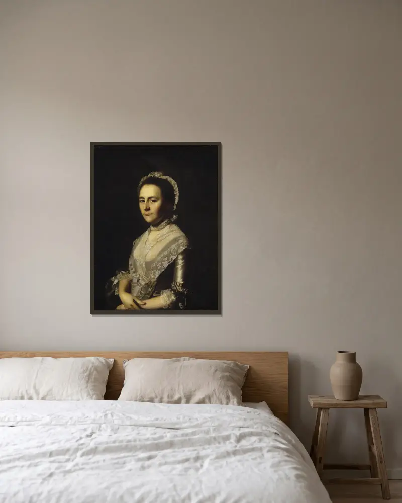 Mrs. Alexander Cumming, geborene Elizabeth Goldthwaite, später Mrs. John Bacon von John Singleton Copley gerahmt an einer Wand