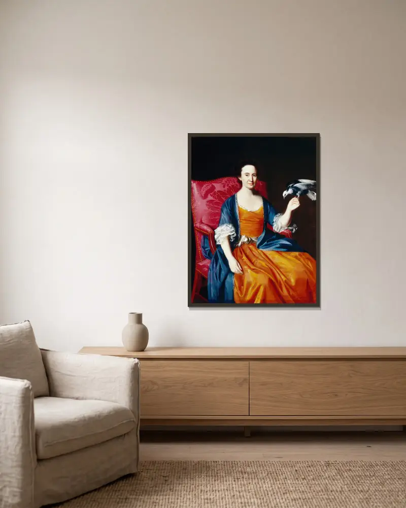 Paní Benjamin Hallowellová, John Singleton Copley v rámu na stěně