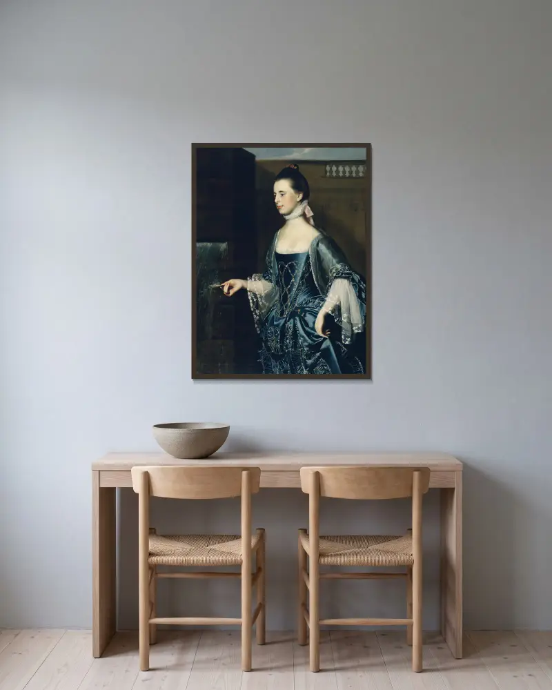Mrs. Daniel Sargent (Mary Turner) av John Singleton Copley inramad på en vägg